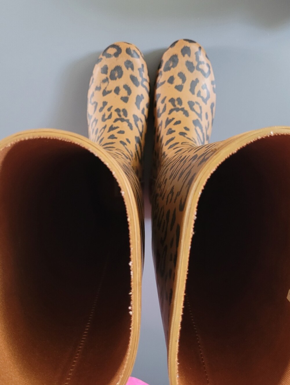 Hunter Leopard Print Brown Tall Waterproof Women Rain Boot Sz 8 - Picture 6 of 8